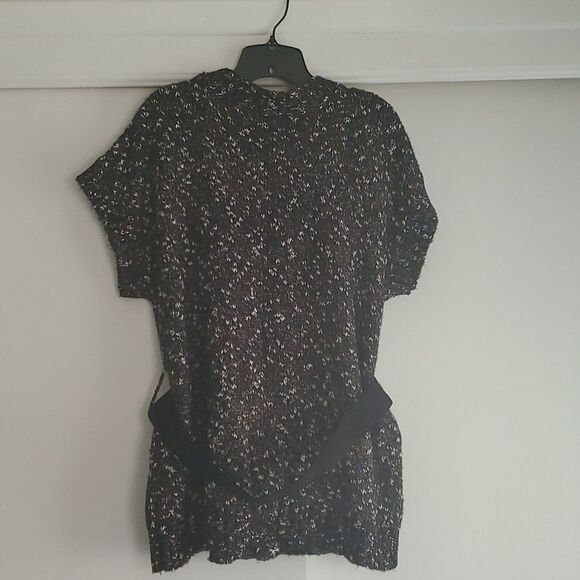 NEW XL Liz Claiborne spring fall sweater with or without belt. Black white - Picture 5 of 8